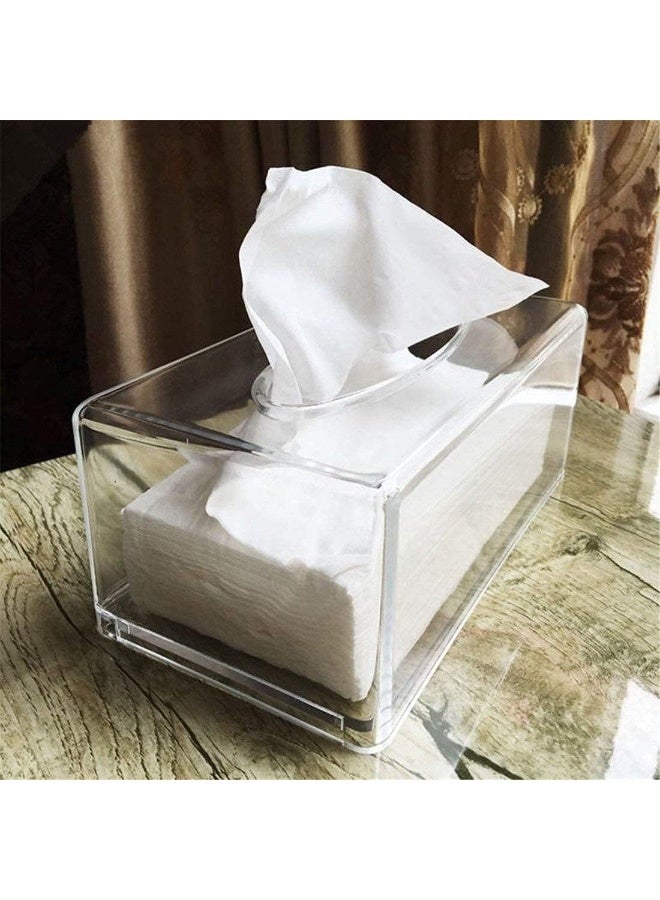 Meetion Acrylic Tissue Box Cover, Clear Tissue Box Holder, Dispenser Holder Case Dryer Sheet for Car, Bathroom, Kitchen,Office, Living Room, Home, Laundry, Counter and Table - Image 4